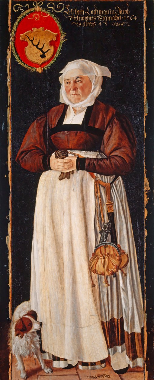 Jacob Schwytzerin vaimon Eslbeth Lochmannin muotokuva, 1564. tekijältä Tobias Stimmer