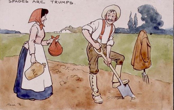 Patat ovat Trumpeja (kynä & muste ja akvarelli) tekijältä Tom Browne