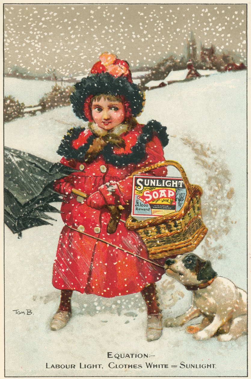 Vaihtokortti Sunlight Soapille, c1900 tekijältä Tom Browne