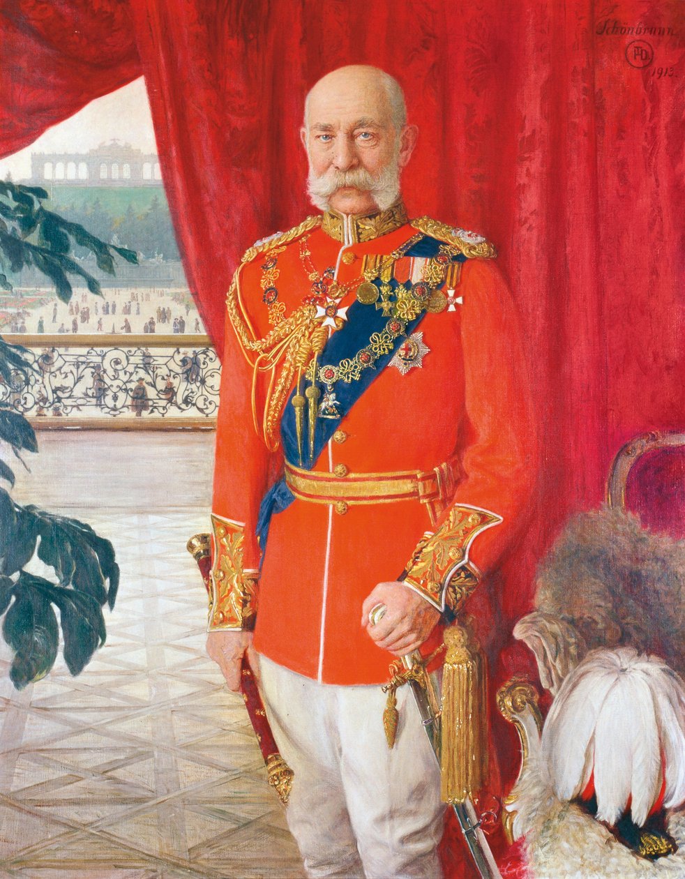 Keisari Franz Joseph I brittiläisen marsalkan juhlapuvussa tekijältä Tom von Dreger