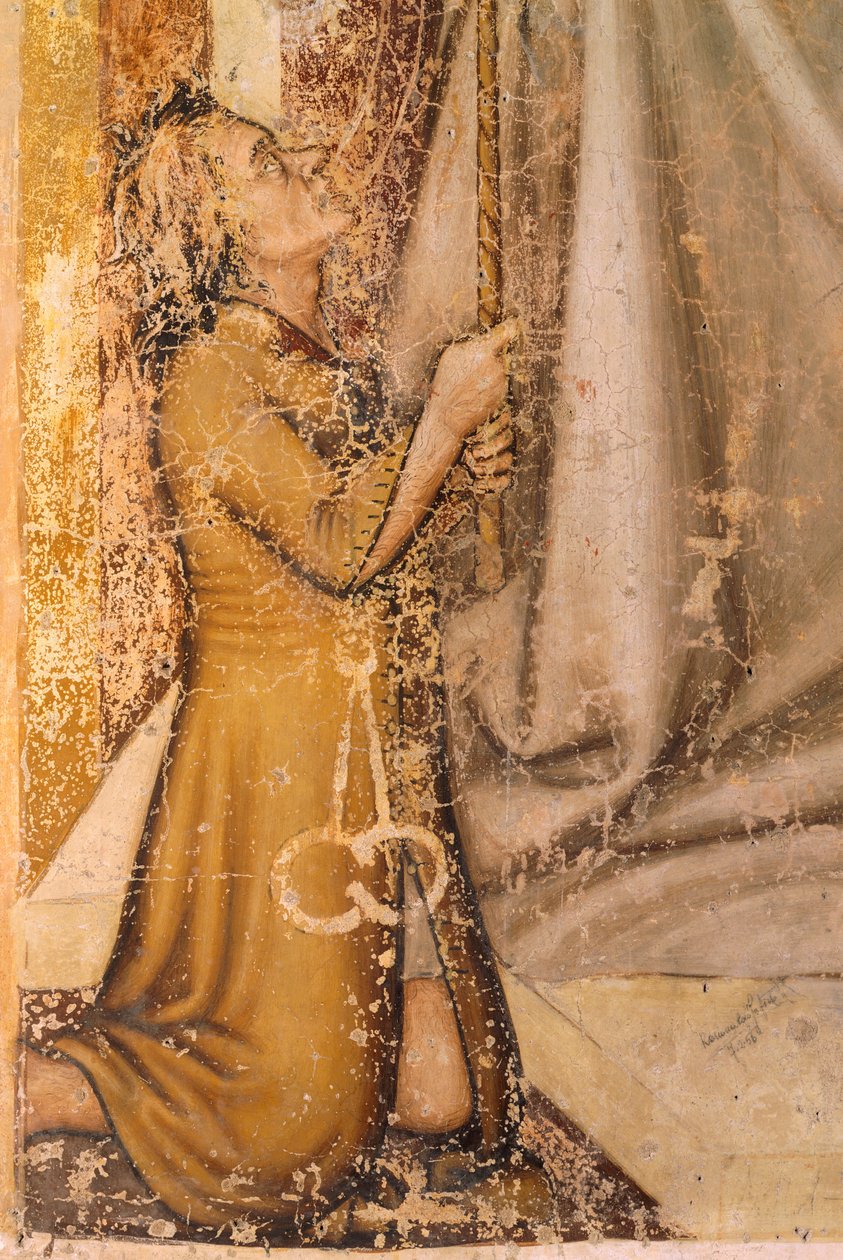 Lahjoittajien kuvaus, yksityiskohta St Romualdista, Tommaso da Modena (1326-1379), fresko, San Nicolon kirkko, Treviso tekijältä Tomaso da (late 15th century) Modena