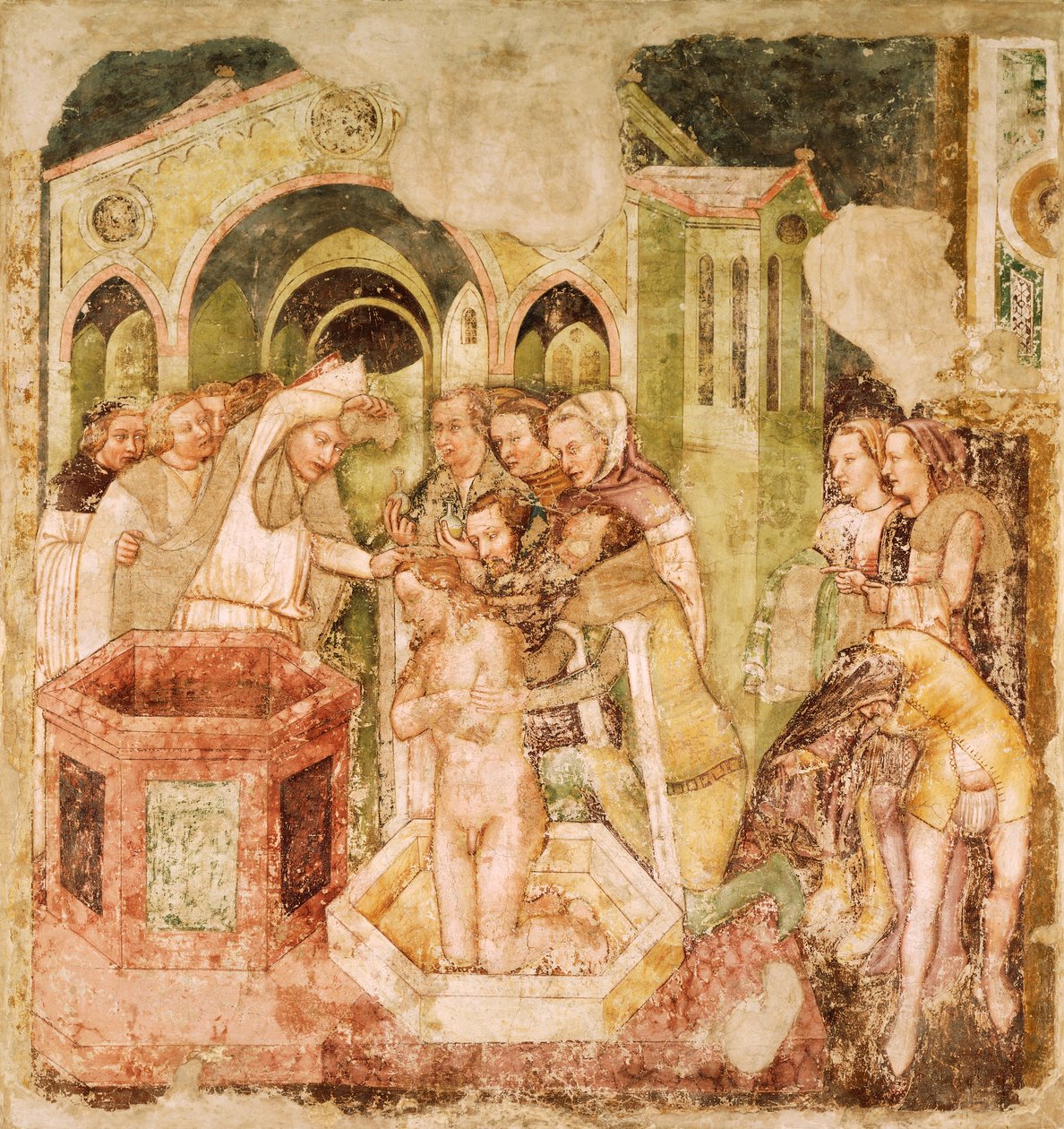 Legenda St Ursula: Englannin prinssin kaste, kirjoittanut Tommaso da Modena (1326-1379), fresko, Santa Caterinan kirkko, Treviso tekijältä Tomaso da (late 15th century) Modena