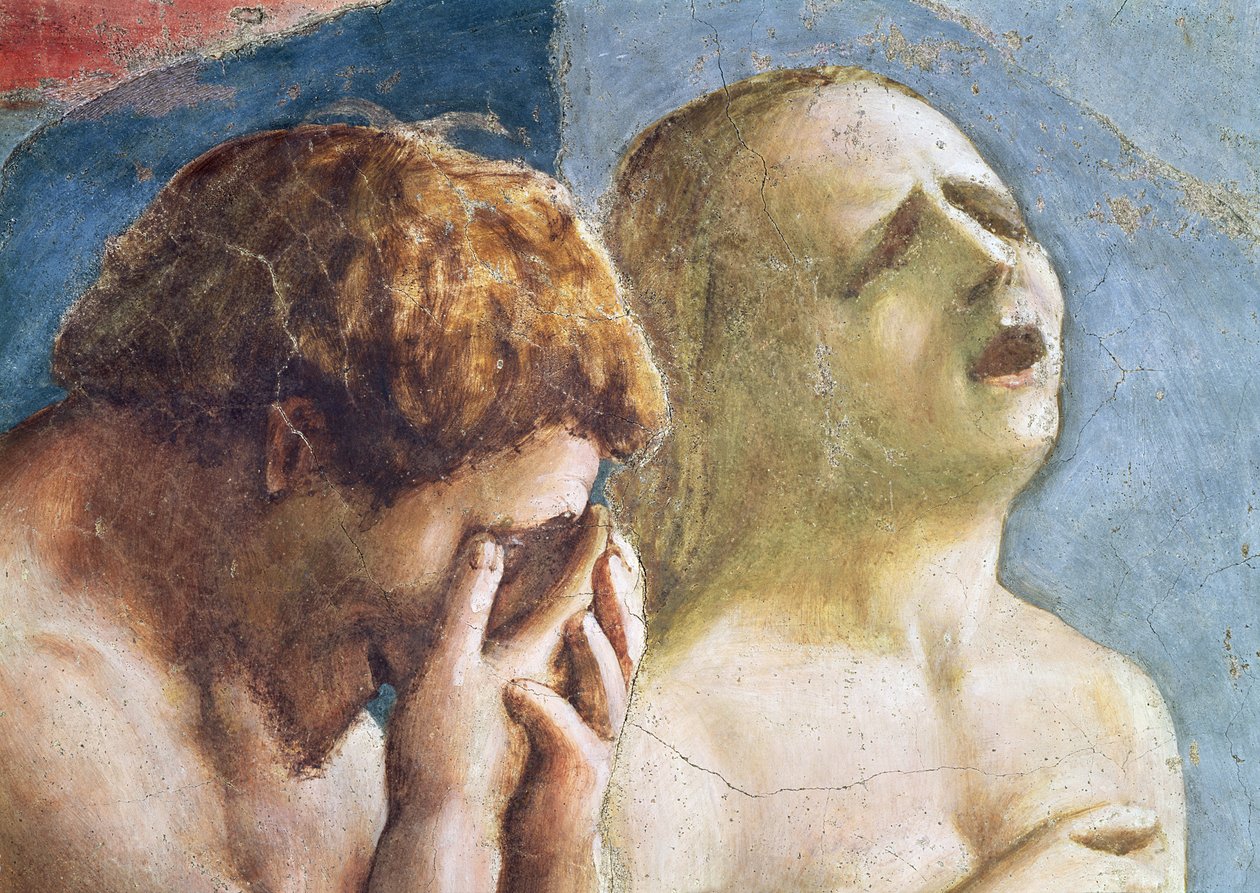 Adam ja Eeva karkotettiin paratiisista, noin 1427 (yksityiskohta) (katso myös 30029, 200134, 200135) tekijältä Tommaso Masaccio