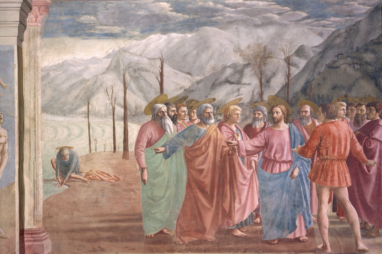 Tribuuttiraha, Brancacci-kappeli, n.1426 (yksityiskohta kuvasta 31642). tekijältä Tommaso Masaccio