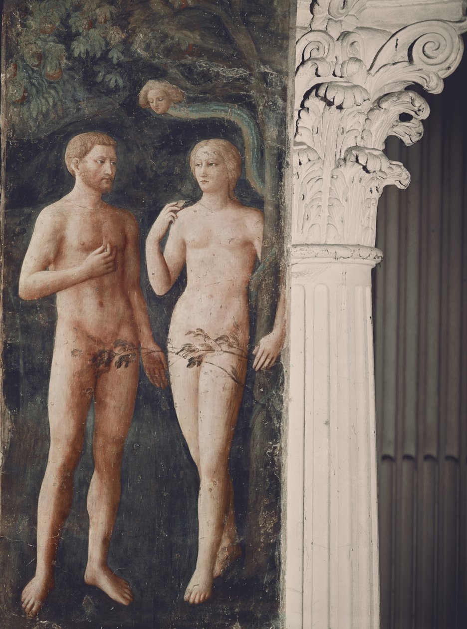 Aatamin ja Eevan kiusaaminen, n.1423-25 tekijältä Tommaso Masolino da Panicale