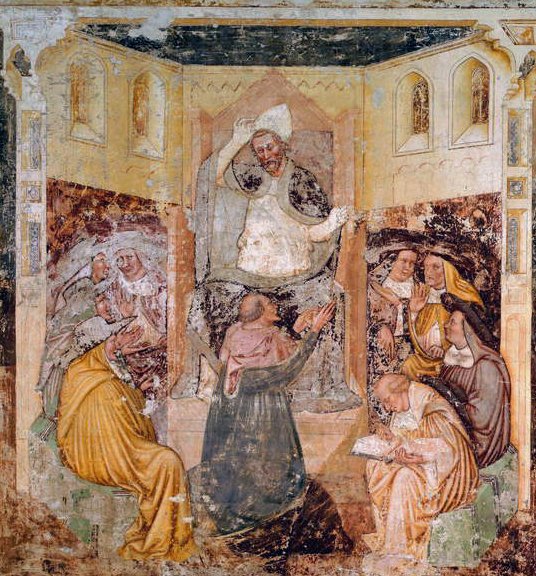 Paavista luopuminen, Pyhän Ursulan elämästä. tekijältä Tommaso da Modena Tommaso da Modena