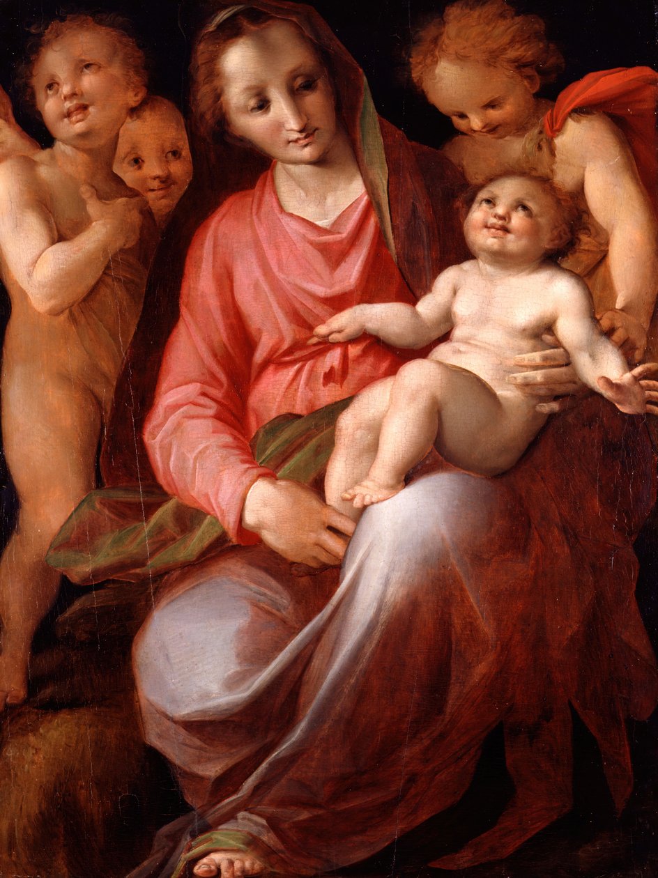 Madonna ja lapsi lapsen St Johnin kanssa, 1570. tekijältä Tommaso Manzuoli