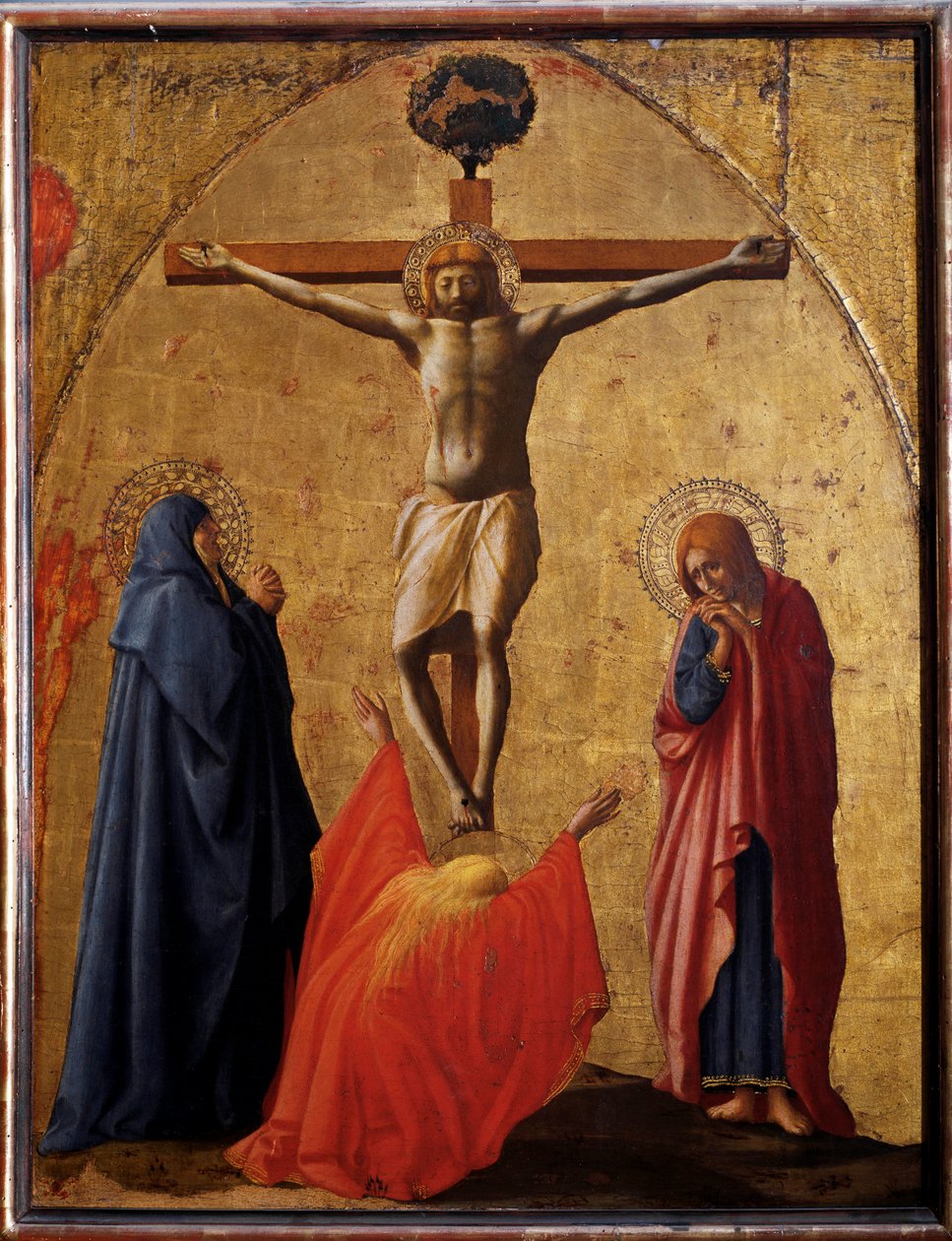Ristiinnaulitseminen - tempera paneelissa tekijältä Tommaso Masaccio