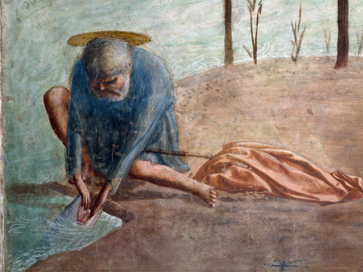 Pietari irrottaa kolikon kalasta, Santa Maria del Carmine tekijältä Tommaso Masaccio