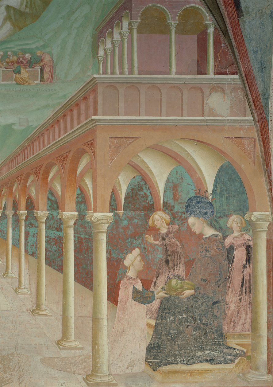 Salome esittelee Johannes Kastajan päätä äidilleen Herodiakselle, 1435. tekijältä Tommaso Masolino da Panicale