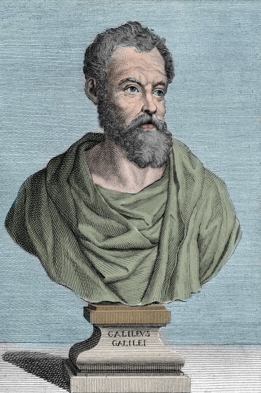 Muotokuva Galileo Galilei dit Galileesta, italialainen tähtitieteilijä (1564-1642), kaiverrus Tommaso Piroli (1752-1824) yksityiskokoelma tekijältä Tommaso Piroli