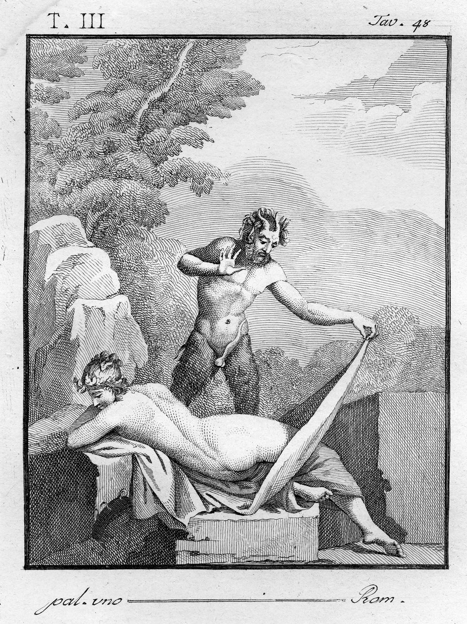 Satyr riisuu nymfin, 1804 tekijältä Tommaso Piroli