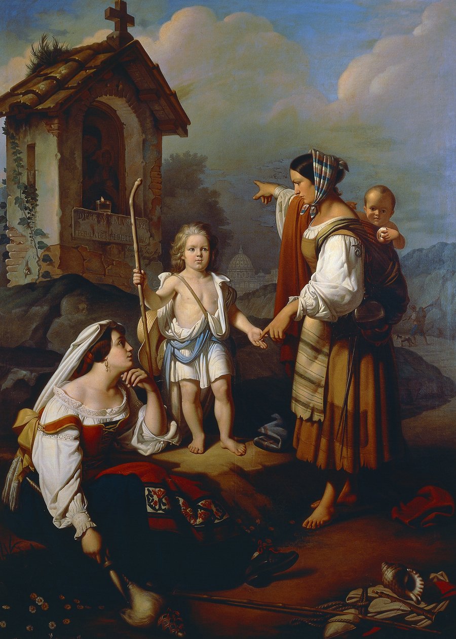 Mustalainen ennustaa Felice Perettiä, tuleva Sixtus V, paavinvalta (öljy kankaalle) tekijältä Tommaso de Vivo