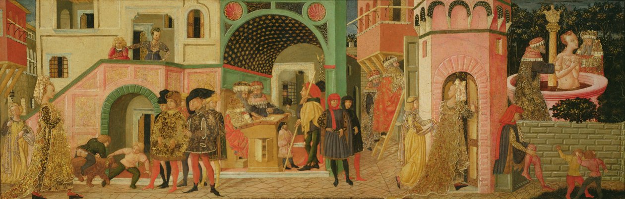 Susannan tarina, hääarkun etupaneeli, n.1450 (tempera paneelissa) tekijältä Giovanni di Ser Giovanni