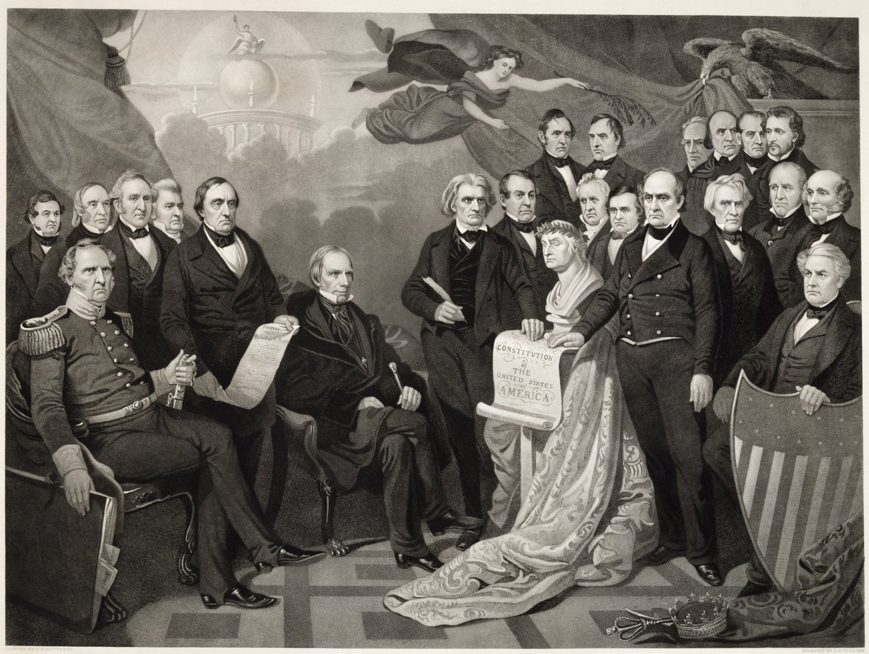 Unioni, 1852 (kaiverrus kudospaperille) tekijältä Tompkins Harrison after Matteson