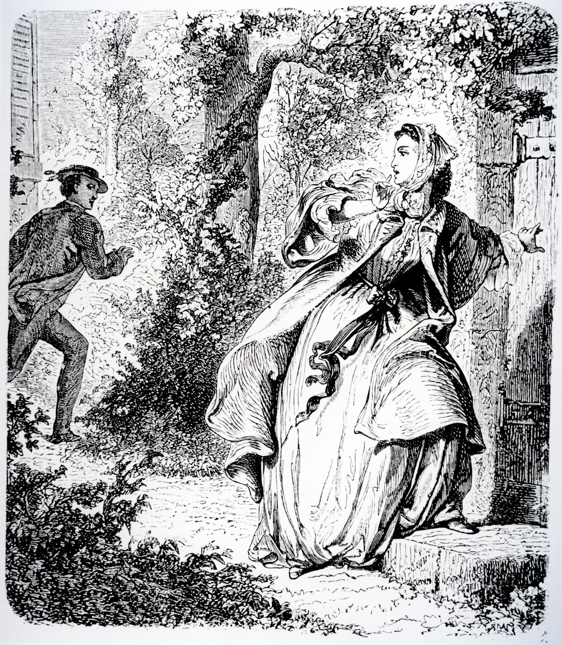 Kuvitus George Sandin teoksesta "Little Fadette", 1833 tekijältä Tony Johannot