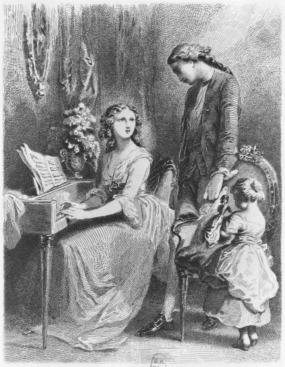 Kuvitus Johann Wolfgang Goethen (1749-1832) teoksesta "Wertherin surut" tekijältä Tony Johannot