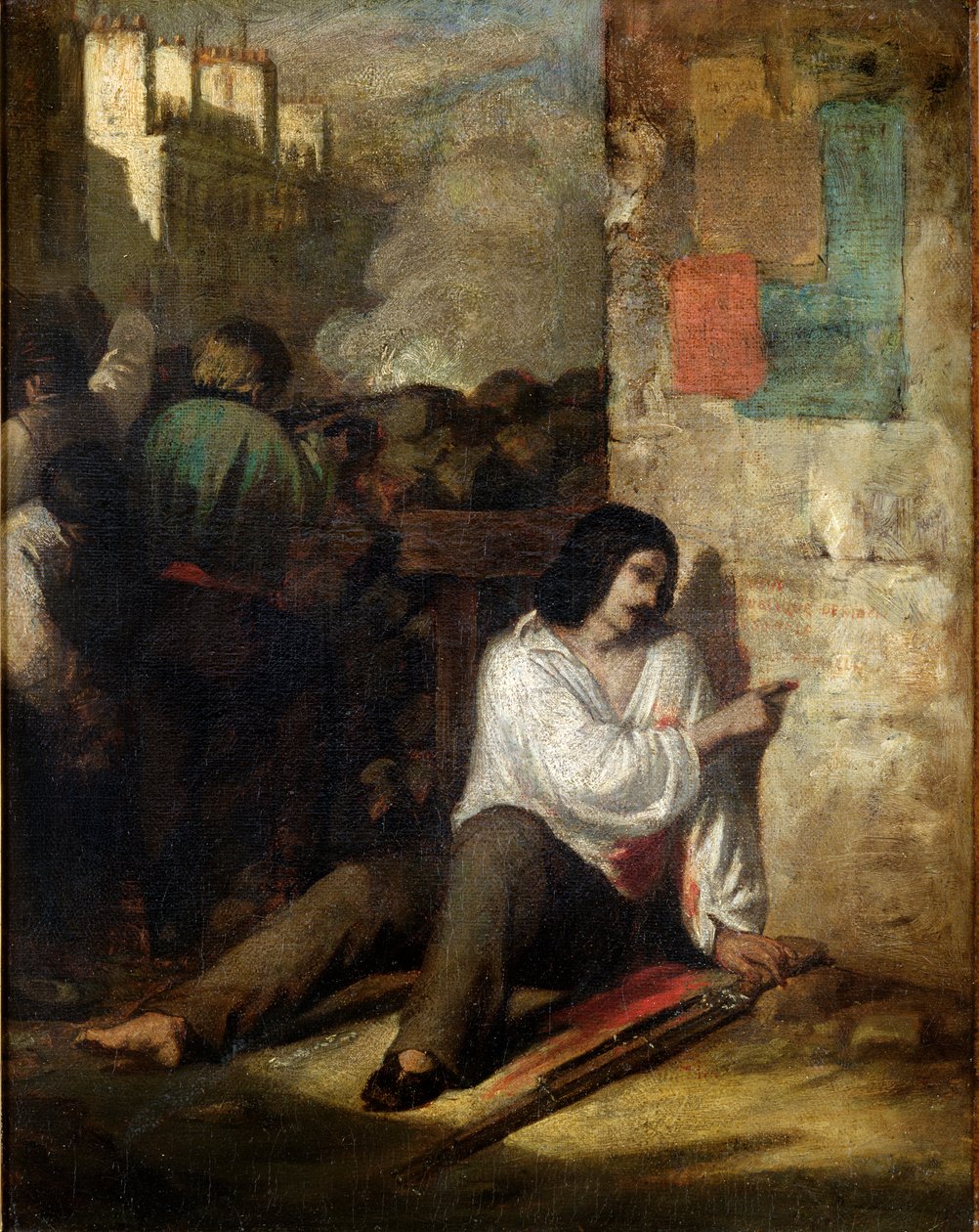 Barrikadi vuonna 1848 tai Loukkaantunut kapinallinen, 1848-52 tekijältä Tony Johannot