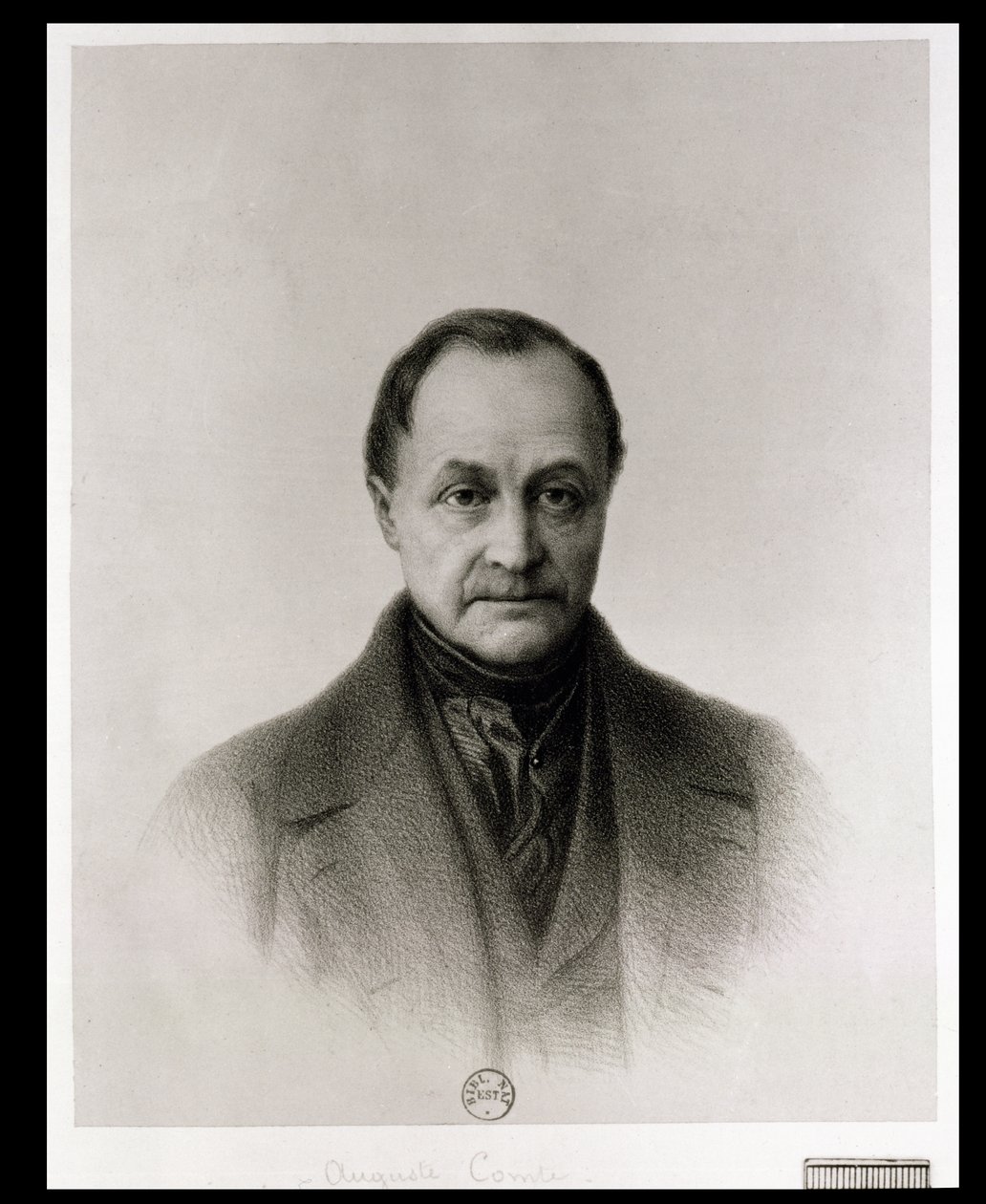 Auguste Comten (1798-1857), ranskalaisen filosofin muotokuva tekijältä Tony Toullion