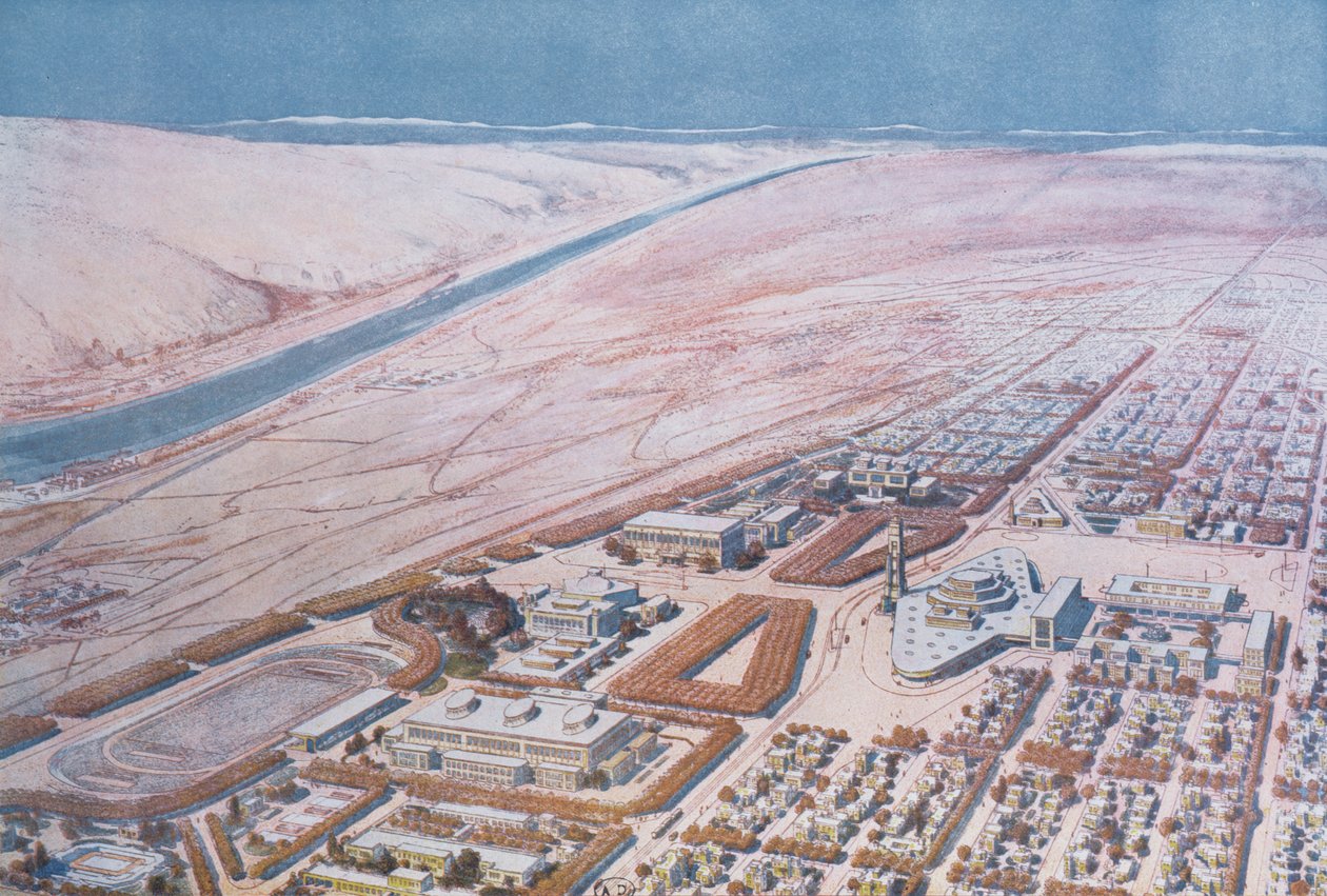 Julkiset palvelut, suunnitellut Tony Garnier (1869-1948) "La Cite Industriellesta" tekijältä Tony Garnier
