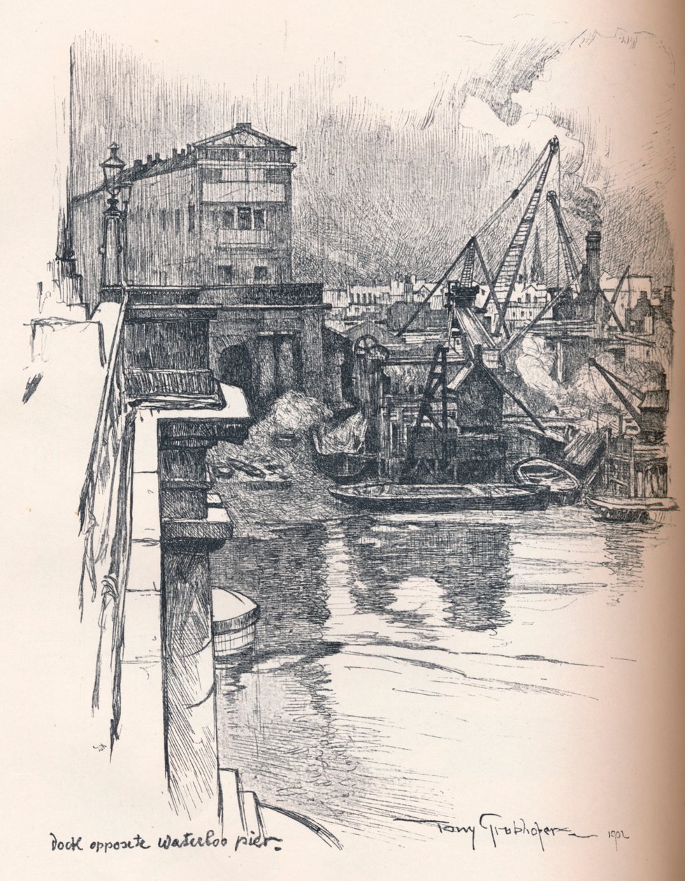 Dock Opposite Waterloon laituria, c1902 tekijältä Tony Grubhofer