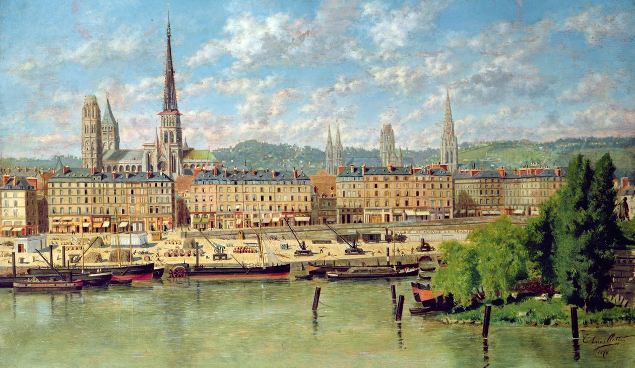 Rouenin satama, 1878 tekijältä Torello Ancillotti