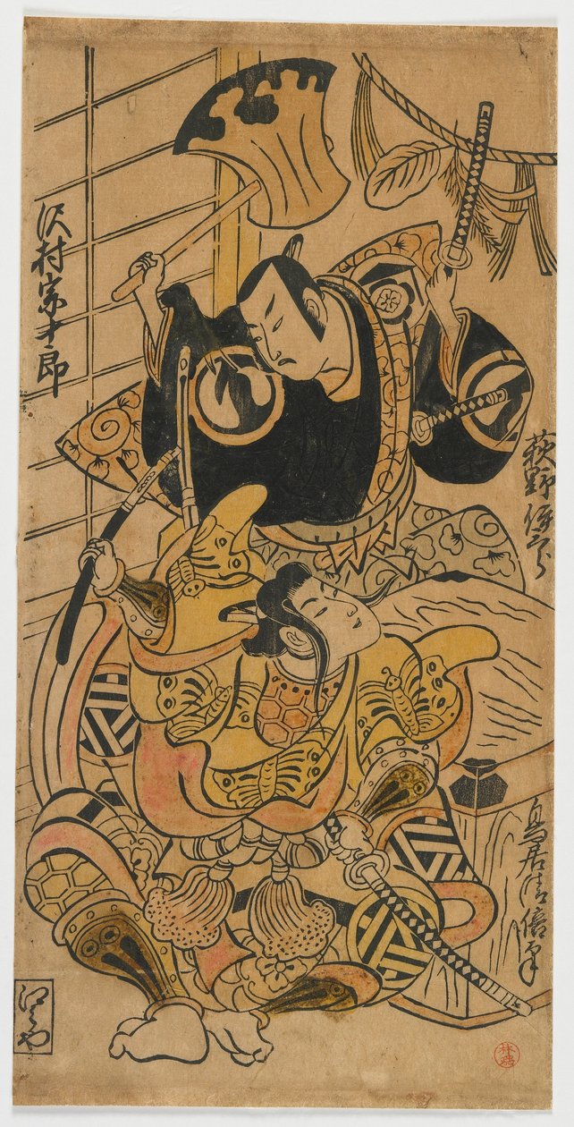 Tea c ja rs Ogino Isaburo Esi-isän suunnitelmana d Sawamura Sojuro Tohtori Kudo Suketsu, Edo Perio d, 1732 tekijältä Torii Kiyomasu II