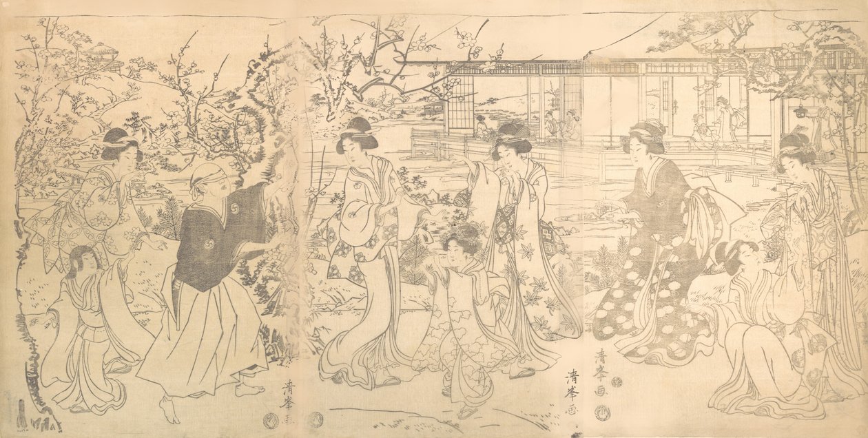 Kohtaus 47 uskollisen jälleenmyyjän Chushingura Vendettasta, n. 1820. tekijältä Torii Kiyomine