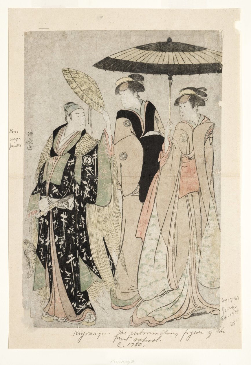 Näyttelijät näytelmässä Oakinai Hiruga kojima, Nakamura Theatre, XI1784, 1784 (puupalikka) tekijältä Torii Kiyonaga