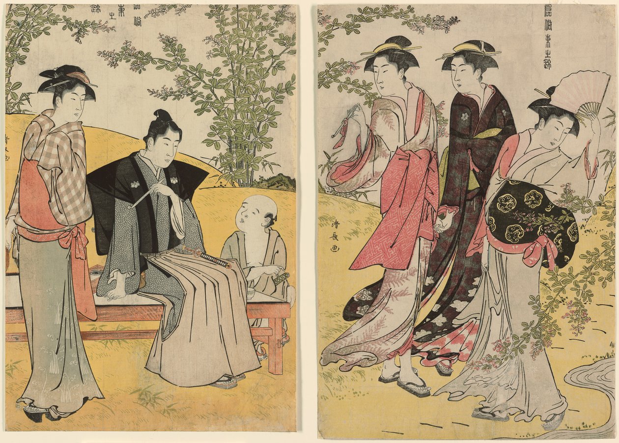 Retki Hagideraan sarjasta "A Brocade of Eastern Manners (Fuzoku Azuma no nishiki)" tekijältä Torii Kiyonaga