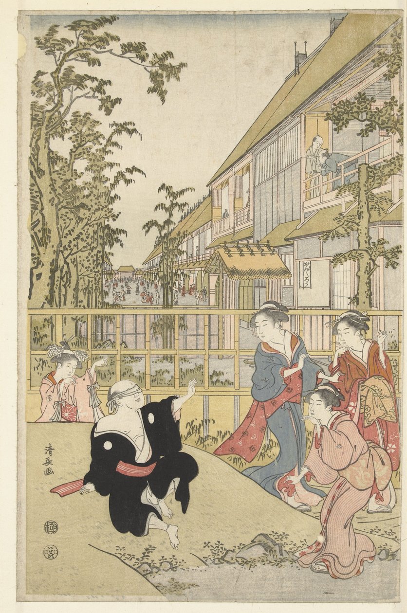leikkii sokeaa miestä tekijältä Torii Kiyonaga