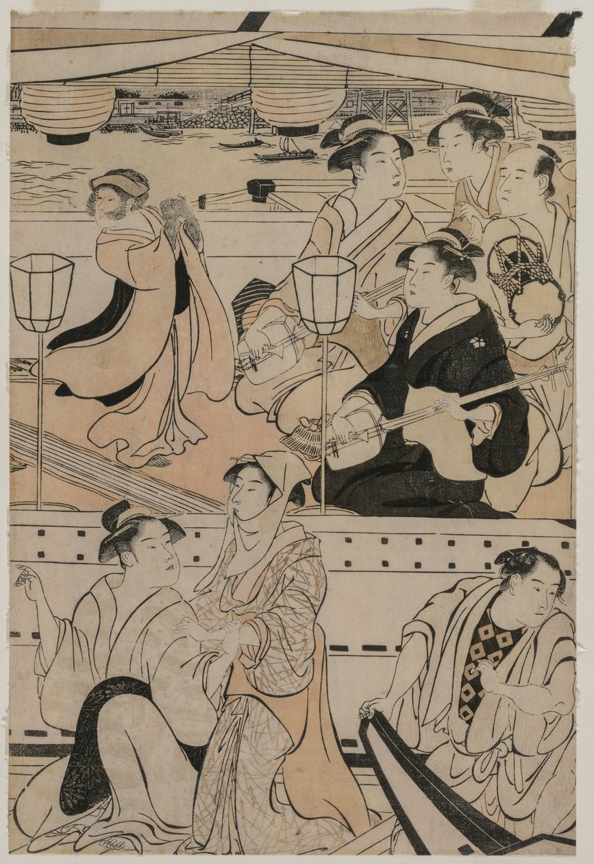 Veneilyjuhlat Sumida-joella, 1789. tekijältä Torii Kiyonaga