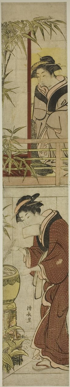 Kurtesaani pesee kätensä tekijältä Torii Kiyonaga