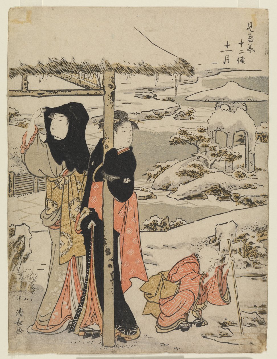 Yhdestoista kuukausi (Jūichi gatsu) tekijältä Torii Kiyonaga