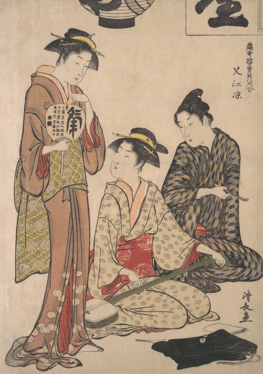Nautitaan iltaviileistä Nakasussa, n. 1782-83. tekijältä Torii Kiyonaga