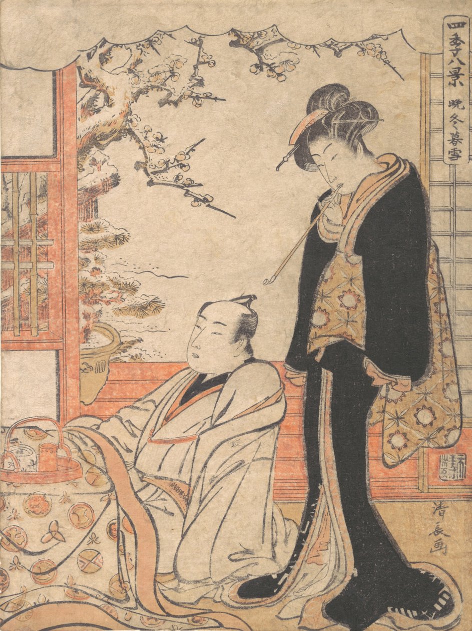 Iltalunta Bantossa, n. 1779. tekijältä Torii Kiyonaga