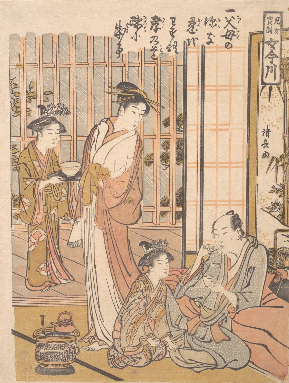 Unohtamalla Filial Piety, n. 1781. tekijältä Torii Kiyonaga