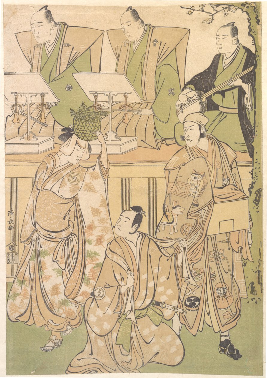 Ichikawa Danjuro Fifth hahmona Kyo no Jiro in Disguise hahmona Dekuroku Byoe the Street Puppet-sh..., ca. 1788. tekijältä Torii Kiyonaga