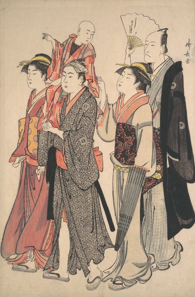 Ichikawa Danjuro V ja hänen perheensä, 1782. tekijältä Torii Kiyonaga