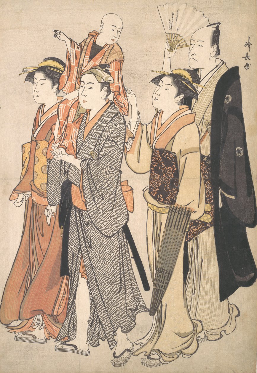 Ichikawa Danjuro V ja hänen perheensä, 1782. tekijältä Torii Kiyonaga