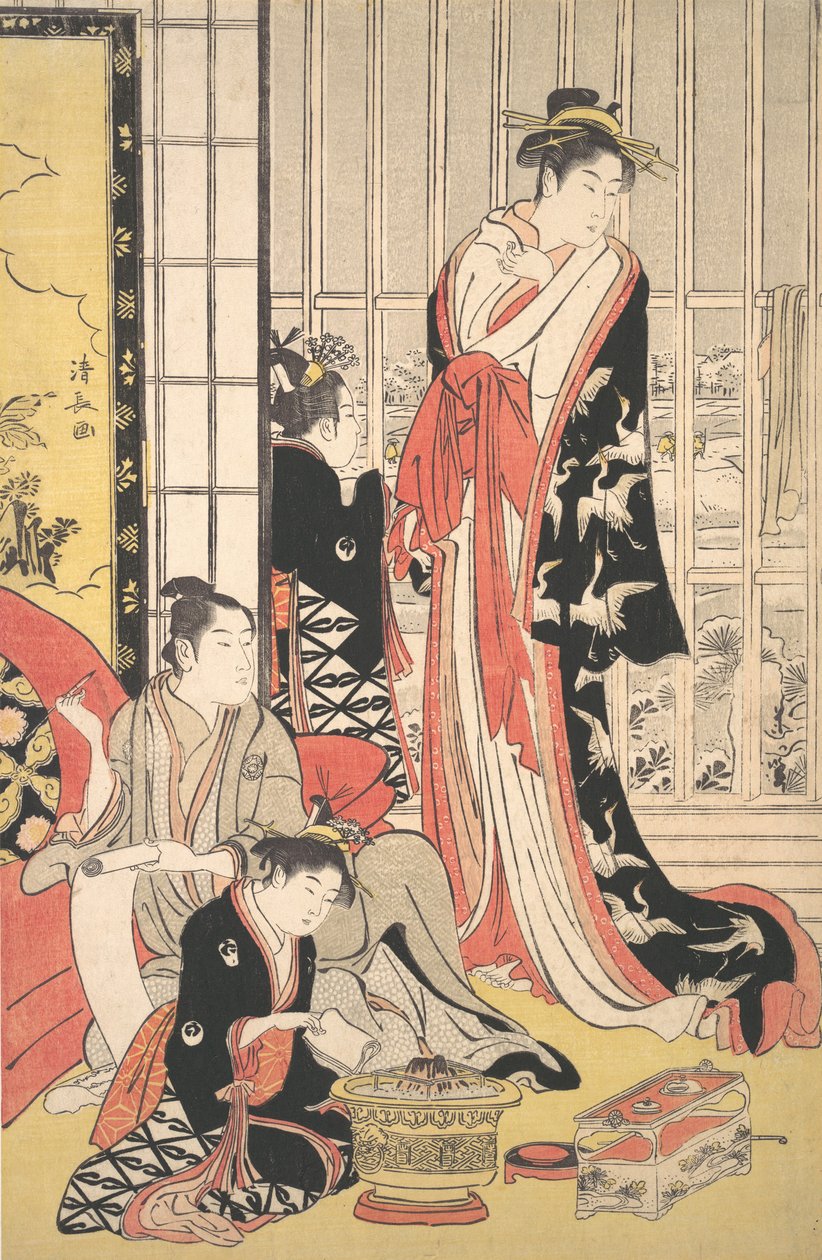 Sisustuskuvaus, n. 1788. tekijältä Torii Kiyonaga