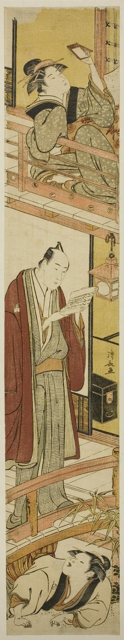 Parodia näytelmän "Treasury of Loyal Retainers (Chushingura)" VII näytöksestä tekijältä Torii Kiyonaga