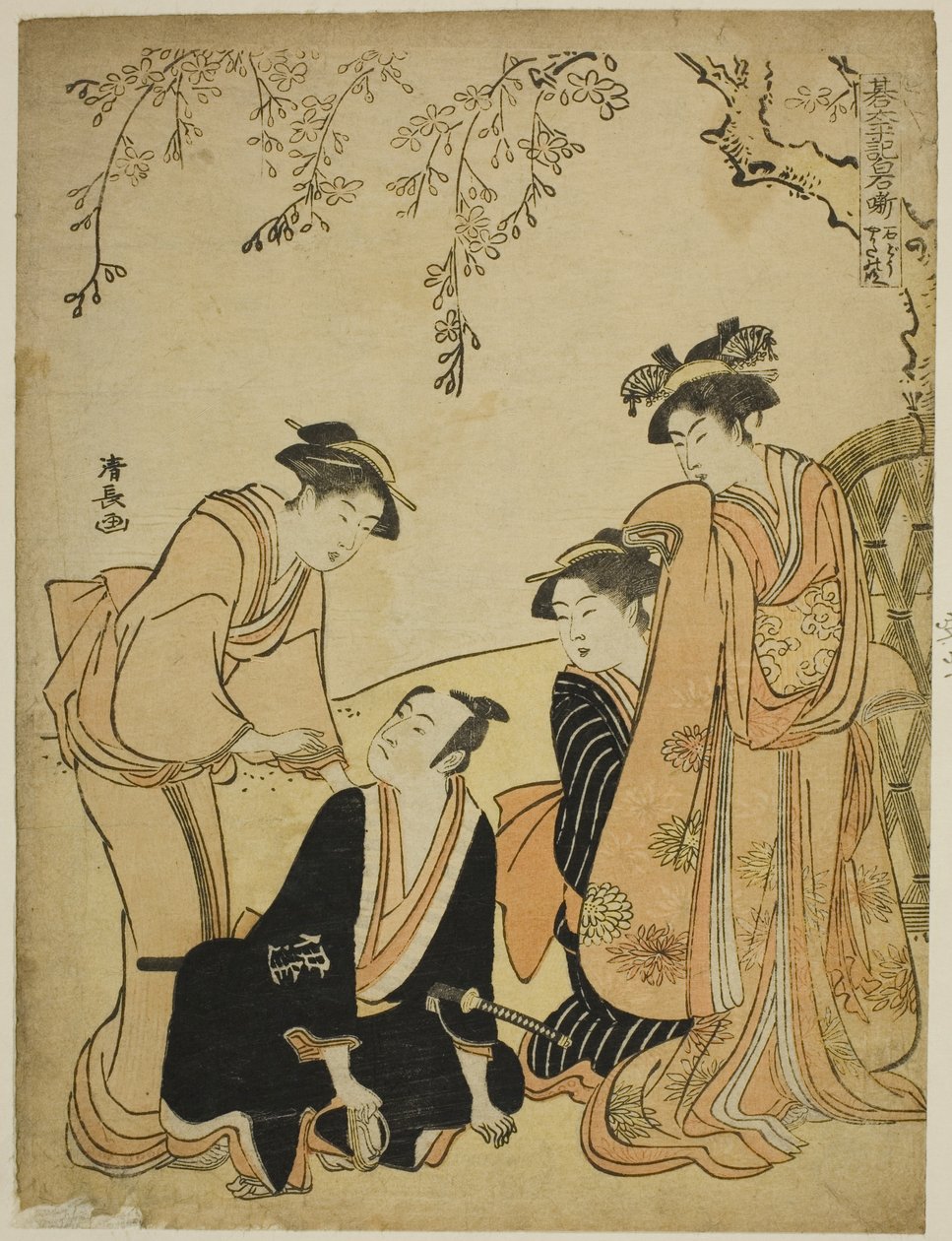 Sene Te Ishido Mansionissa (Ishidokan no Dan), Teseriesistä "Gotaiheiki Shiraishi Monogatari" tekijältä Torii Kiyonaga