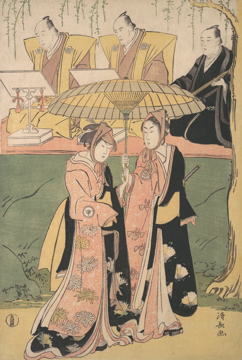 Kohtaus Shosa Actista, n. 1788. tekijältä Torii Kiyonaga
