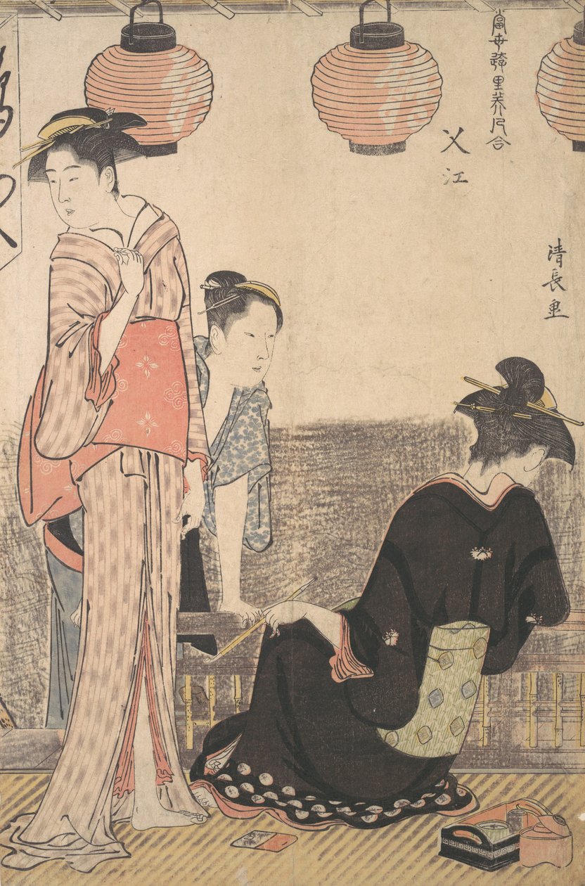 Kohtaus Nakasussa, Edon kaupunginosassa, 1783. tekijältä Torii Kiyonaga
