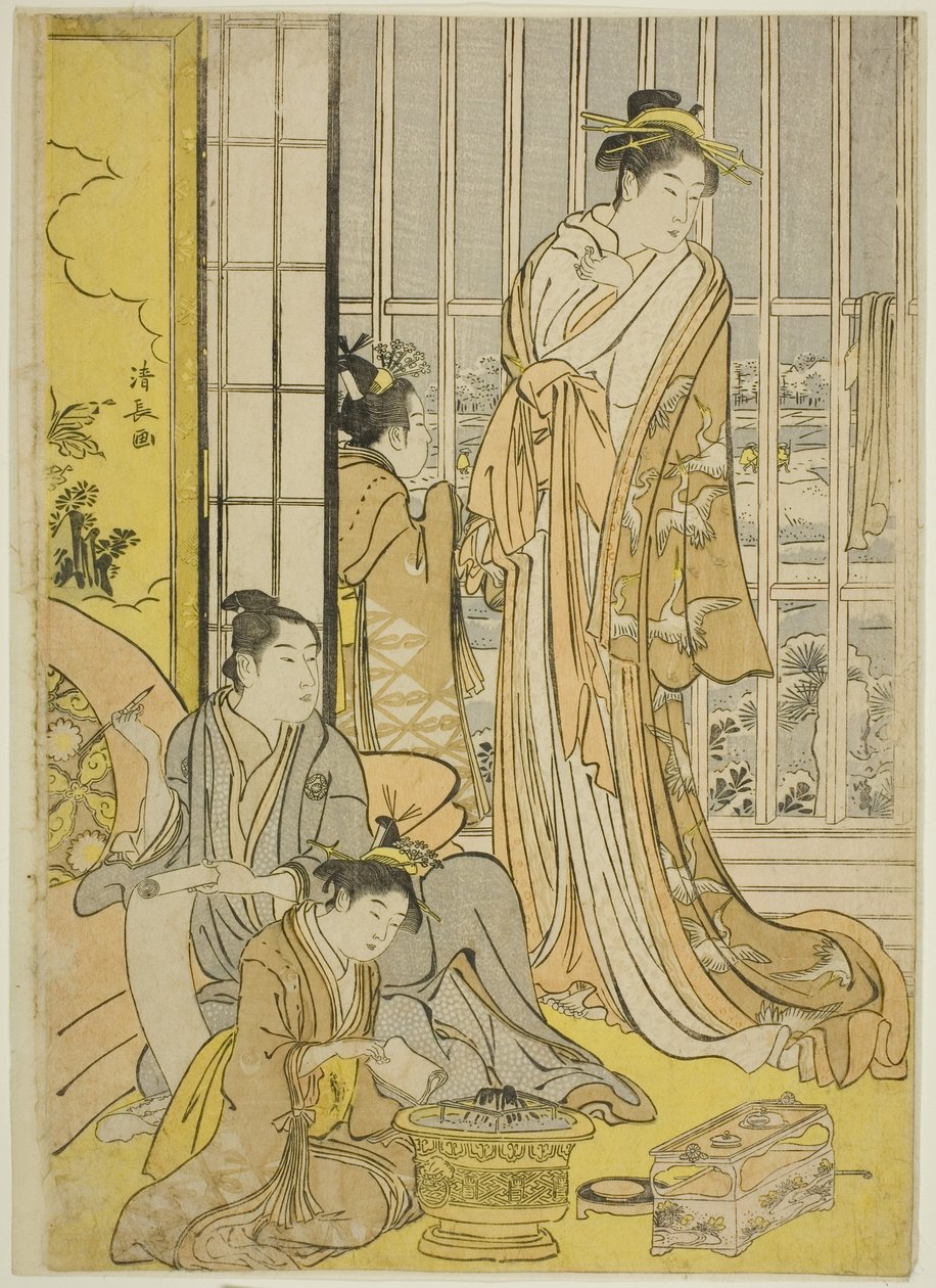 Luminen aamu Pleasure Quartersissa (Seiro yuki no ashita) tekijältä Torii Kiyonaga