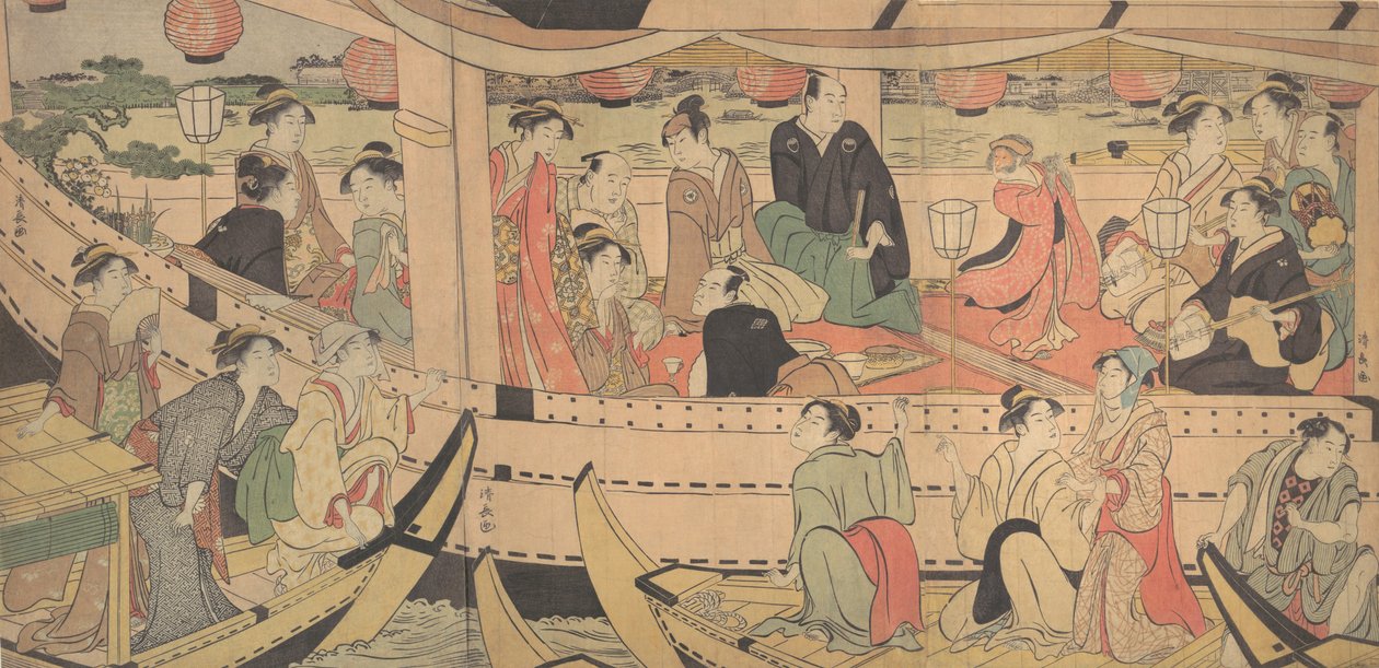 Sumida River Holiday, 1788-90. tekijältä Torii Kiyonaga