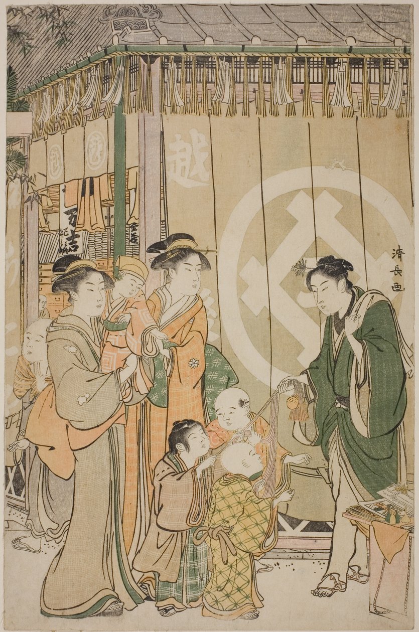 Echigoya uudenvuodenpäivänä tekijältä Torii Kiyonaga