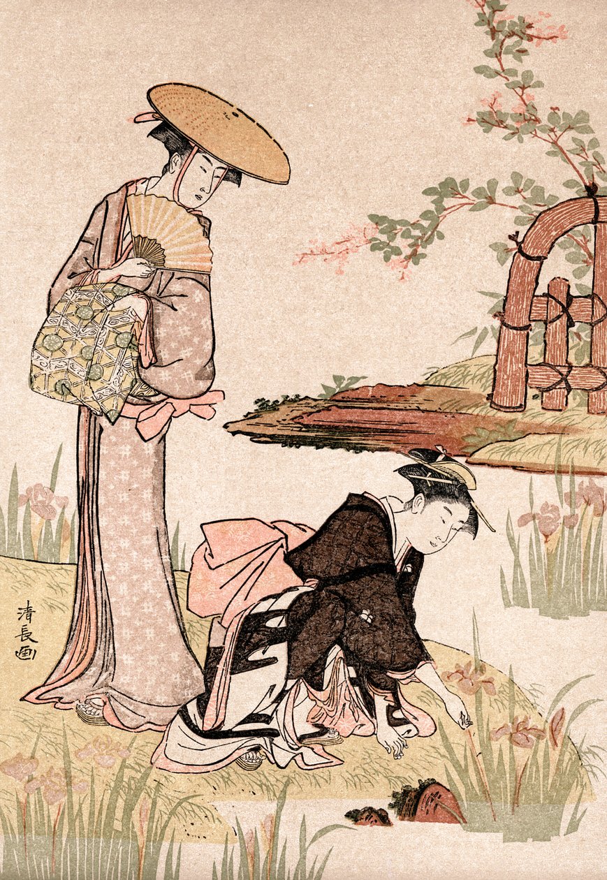 Iris-puutarha, 1775-1815. tekijältä Torii Kiyonaga