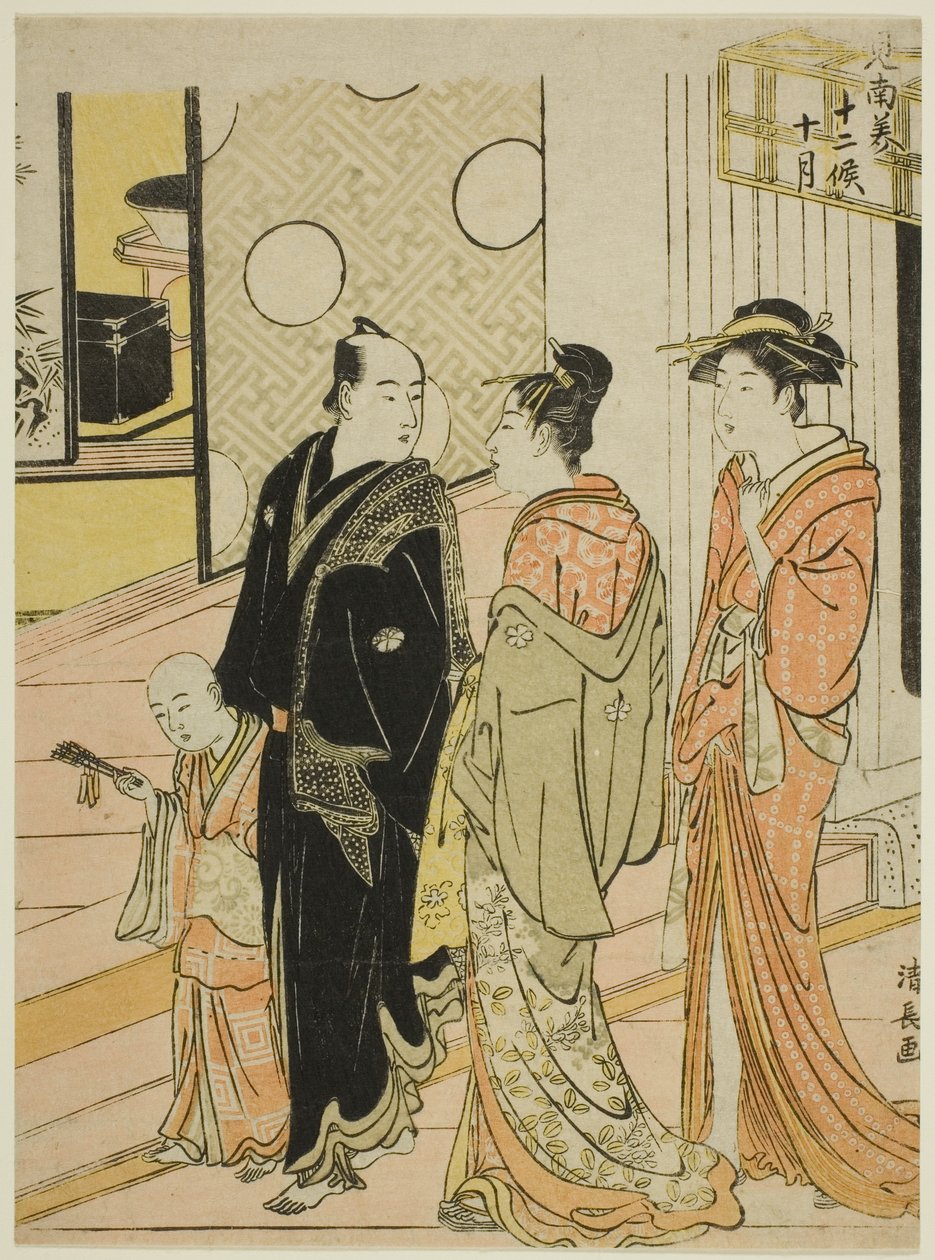 Kymmenes kuukausi (Jugatsu), sarjasta "Kaksitoista kuukautta etelässä (Minami juni ko)" tekijältä Torii Kiyonaga